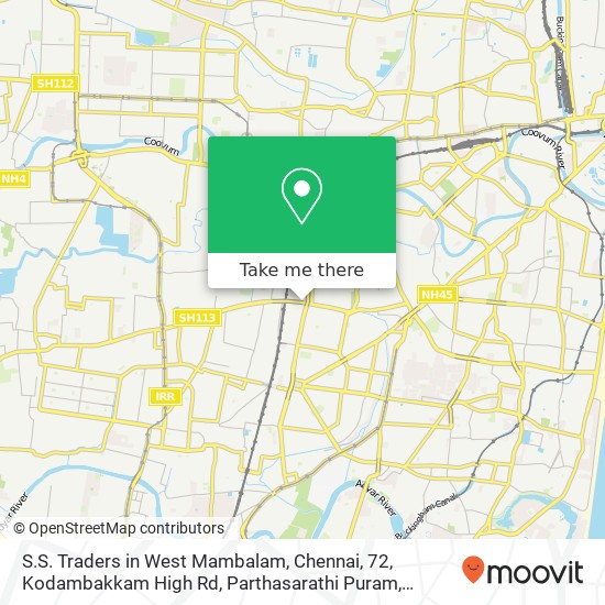 S.S. Traders in West Mambalam, Chennai, 72, Kodambakkam High Rd, Parthasarathi Puram, Kodambakkam, map
