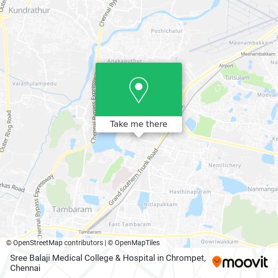 Sree Balaji Medical College & Hospital in Chrompet map