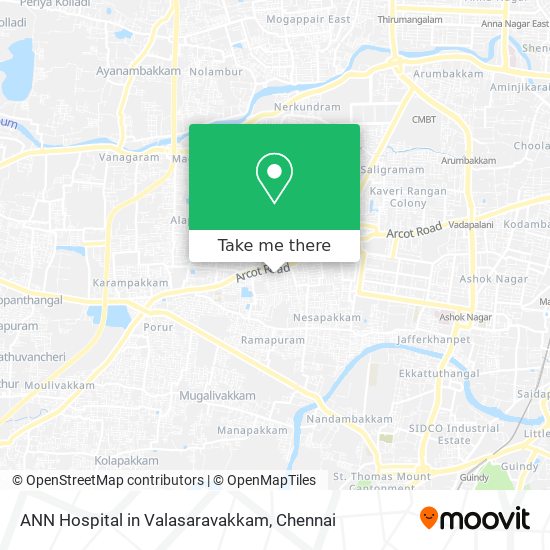 ANN Hospital in Valasaravakkam map