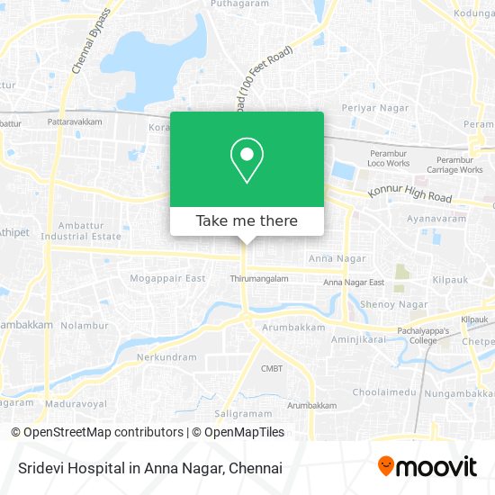 Sridevi Hospital in Anna Nagar map