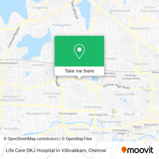 Life Care DKJ Hospital in Villivakkam map