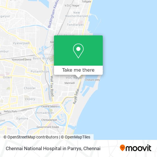Chennai National Hospital in Parrys map