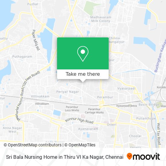 Sri Bala Nursing Home in Thiru VI Ka Nagar map