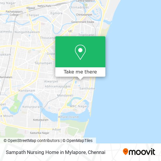 Sampath Nursing Home in Mylapore map