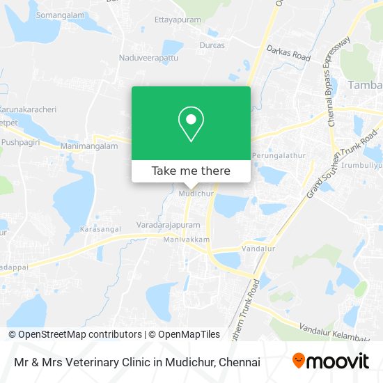 Mr & Mrs Veterinary Clinic in Mudichur map