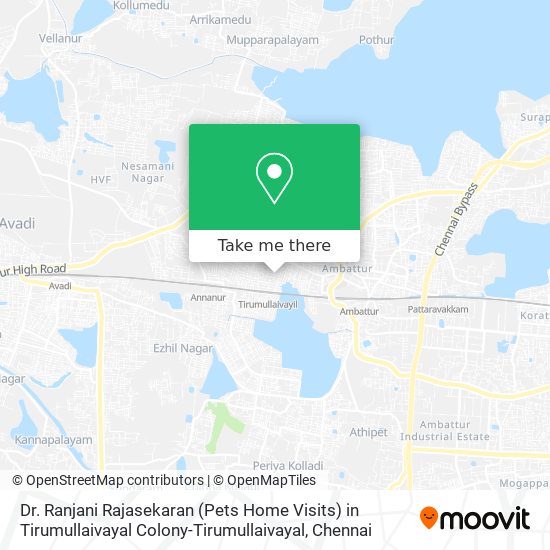 Dr. Ranjani Rajasekaran (Pets Home Visits) in Tirumullaivayal Colony-Tirumullaivayal map