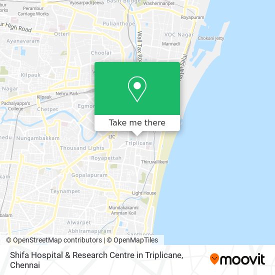 Shifa Hospital & Research Centre in Triplicane map