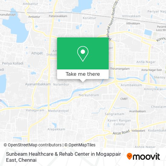 Sunbeam Healthcare & Rehab Center in Mogappair East map