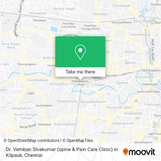 Dr. Vemban Sivakumar (spine & Pain Care Clinic) in Kilpauk map