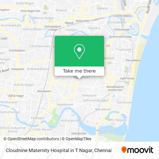 Cloudnine Maternity Hospital in T Nagar map