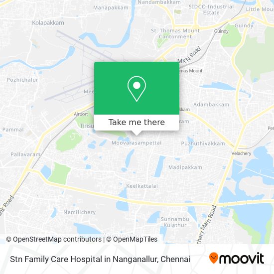 Stn Family Care Hospital in Nanganallur map