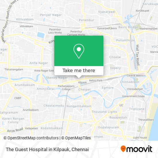 The Guest Hospital in Kilpauk map