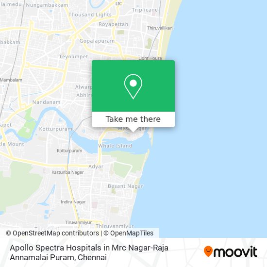 Apollo Spectra Hospitals in Mrc Nagar-Raja Annamalai Puram map