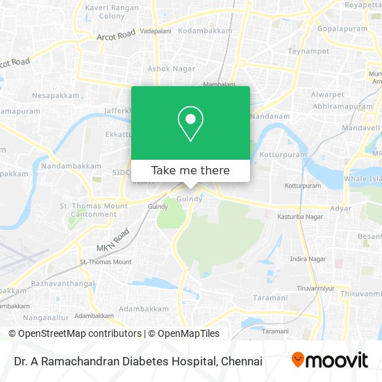 Dr. A Ramachandran Diabetes Hospital map