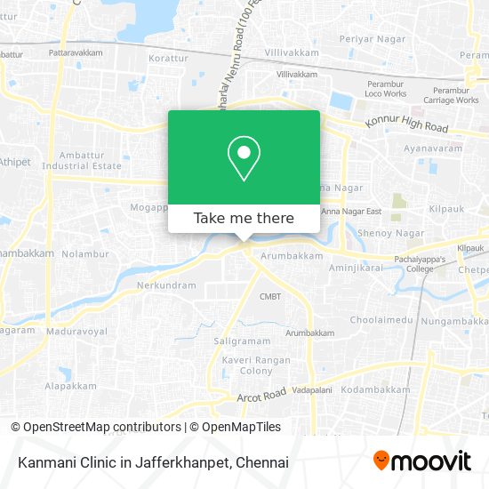 Kanmani Clinic in Jafferkhanpet map