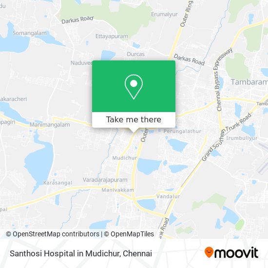 Santhosi Hospital in Mudichur map