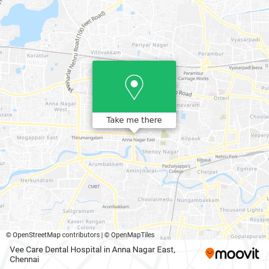 Vee Care Dental Hospital in Anna Nagar East map