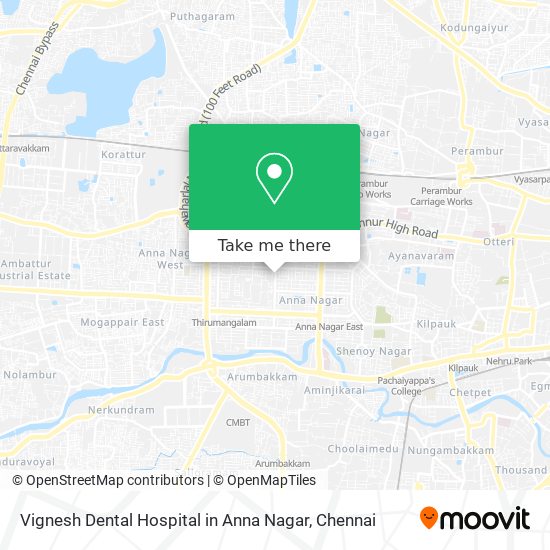 Vignesh Dental Hospital in Anna Nagar map