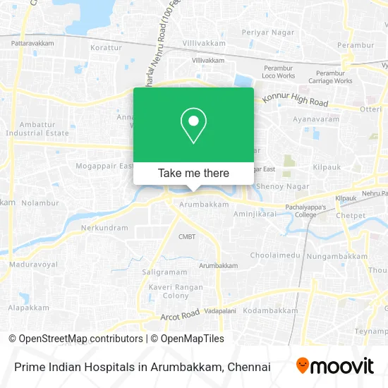 Prime Indian Hospitals in Arumbakkam map