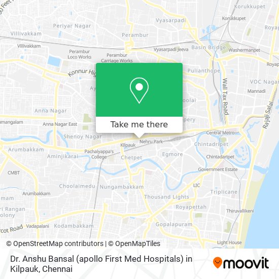 Dr. Anshu Bansal (apollo First Med Hospitals) in Kilpauk map