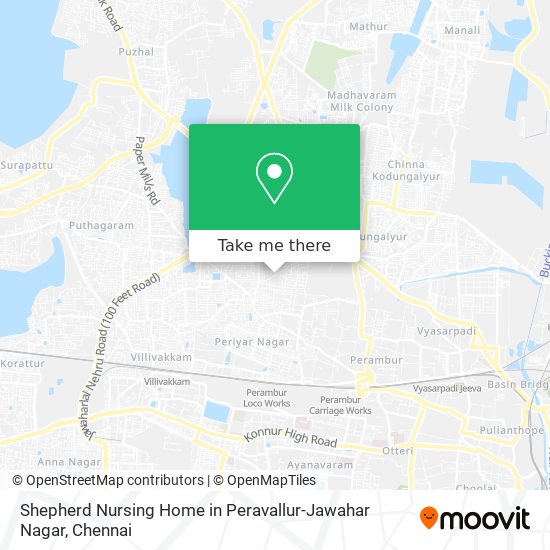 Shepherd Nursing Home in Peravallur-Jawahar Nagar map