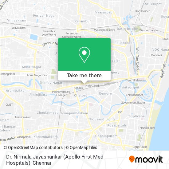 Dr. Nirmala Jayashankar (Apollo First Med Hospitals) map