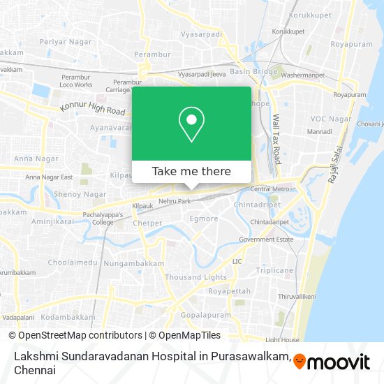 Lakshmi Sundaravadanan Hospital in Purasawalkam map