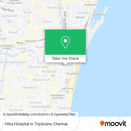 Hiba Hospital in Triplicane map