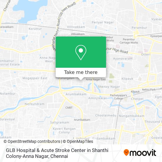 GLB Hospital & Acute Stroke Center in Shanthi Colony-Anna Nagar map