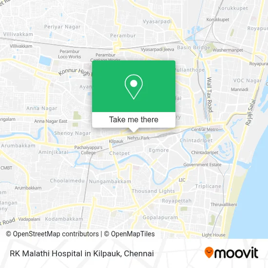 RK Malathi Hospital in Kilpauk map