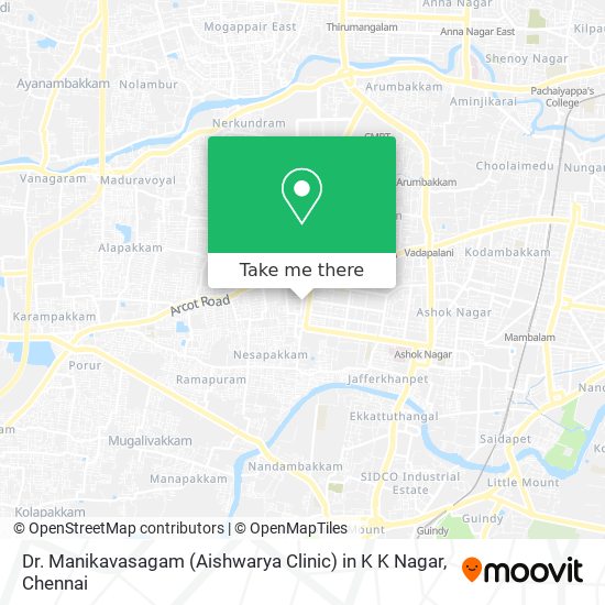 Dr. Manikavasagam (Aishwarya Clinic) in K K Nagar map