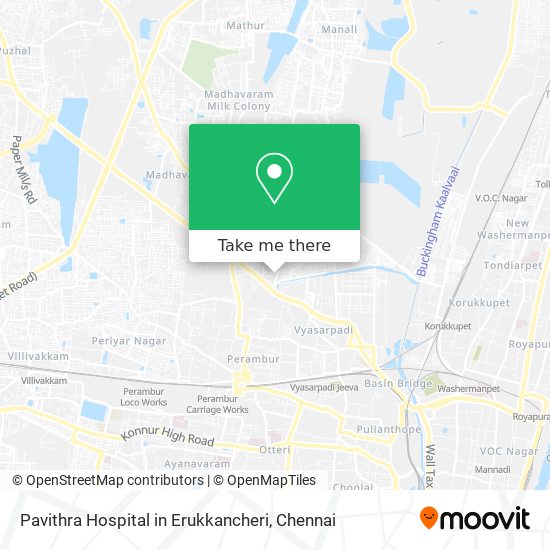 Pavithra Hospital in Erukkancheri map