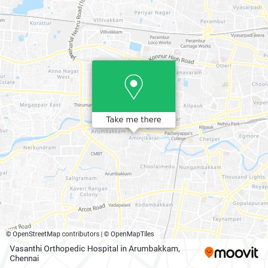 Vasanthi Orthopedic Hospital in Arumbakkam map