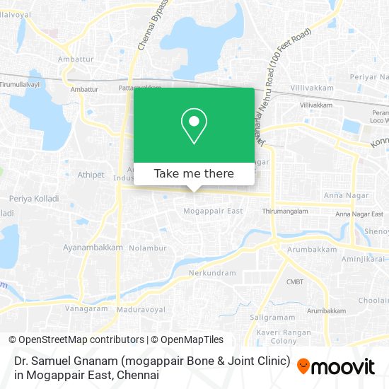 Dr. Samuel Gnanam (mogappair Bone & Joint Clinic) in Mogappair East map