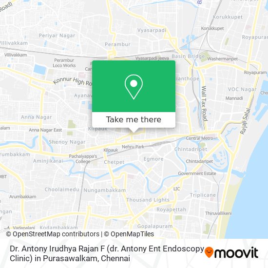 Dr. Antony Irudhya Rajan F (dr. Antony Ent Endoscopy Clinic) in Purasawalkam map