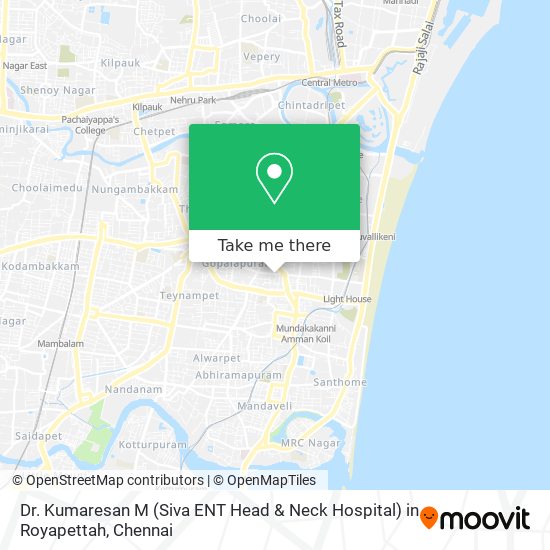 Dr. Kumaresan M (Siva ENT Head & Neck Hospital) in Royapettah map