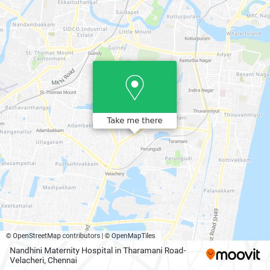 Nandhini Maternity Hospital in Tharamani Road-Velacheri map