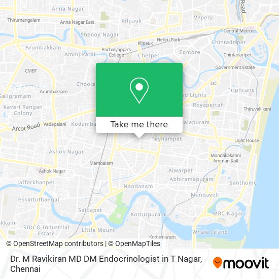 Dr. M Ravikiran MD DM Endocrinologist in T Nagar map