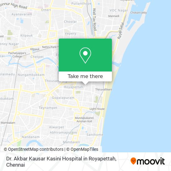 Dr. Akbar Kausar Kasini Hospital in Royapettah map