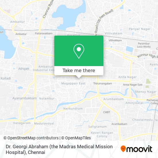 Dr. Georgi Abraham (the Madras Medical Mission Hospital) map