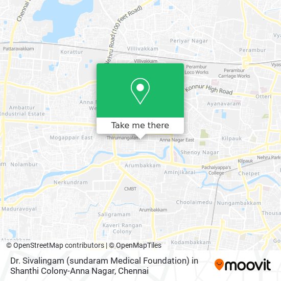 Dr. Sivalingam (sundaram Medical Foundation) in Shanthi Colony-Anna Nagar map