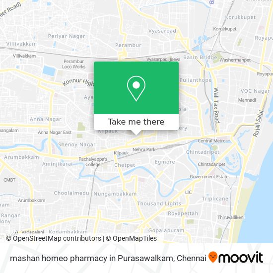 mashan homeo pharmacy in Purasawalkam map