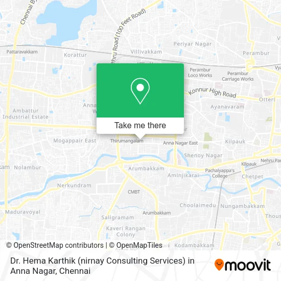 Dr. Hema Karthik (nirnay Consulting Services) in Anna Nagar map