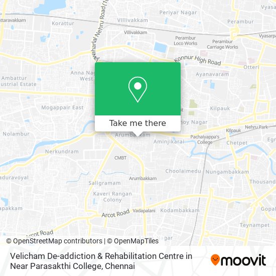 Velicham De-addiction & Rehabilitation Centre in Near Parasakthi College map