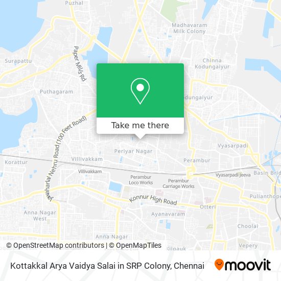 Kottakkal Arya Vaidya Salai in SRP Colony map