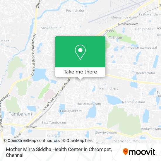 Mother Mirra Siddha Health Center in Chrompet map