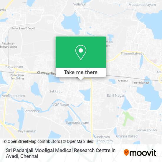 Sri Padanjali Mooligai Medical Research Centre in Avadi map