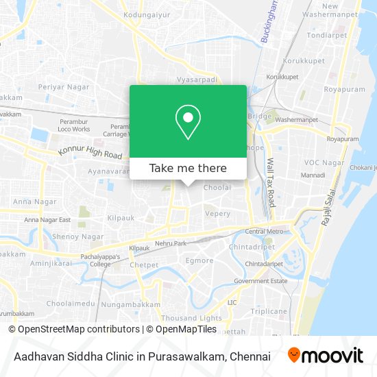 Aadhavan Siddha Clinic in Purasawalkam map