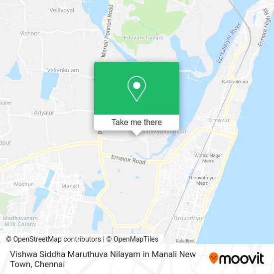Vishwa Siddha Maruthuva Nilayam in Manali New Town map