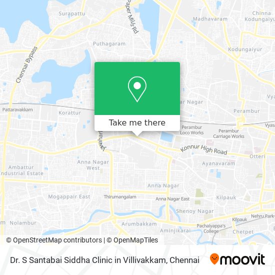Dr. S Santabai Siddha Clinic in Villivakkam map